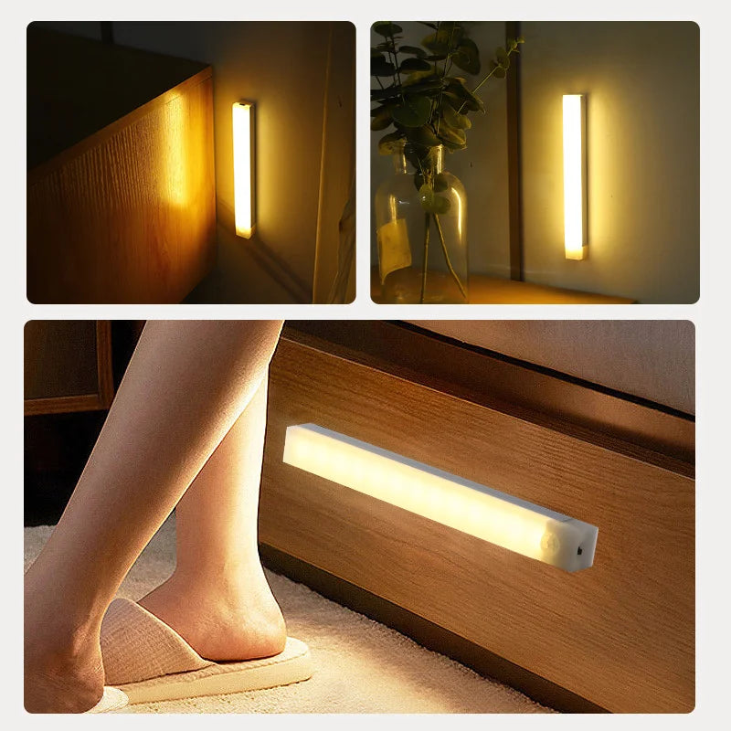 Luz nocturna LED inalámbrica Xiaomi con sensor de movimiento, recargable por USB, lámpara magnética portátil