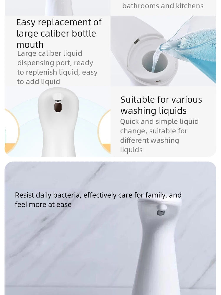 Dispensador automático de jabón con sensor, blanco, ABS de alta calidad