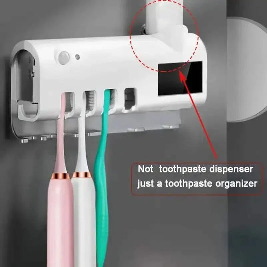 Portacepillos de dientes de pared con luz solar ultravioleta