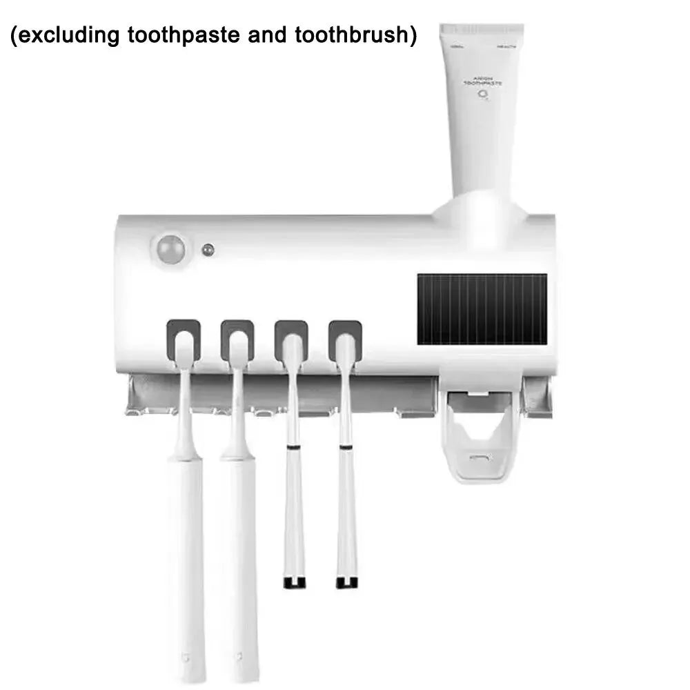 Portacepillos de dientes de pared con luz solar ultravioleta