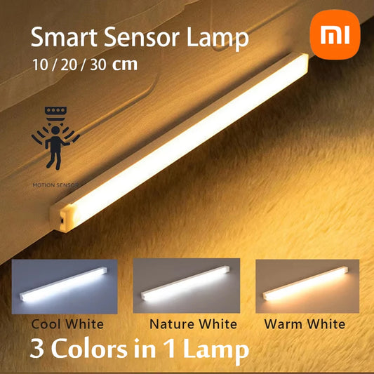 Luz nocturna LED inalámbrica Xiaomi con sensor de movimiento, recargable por USB, lámpara magnética portátil
