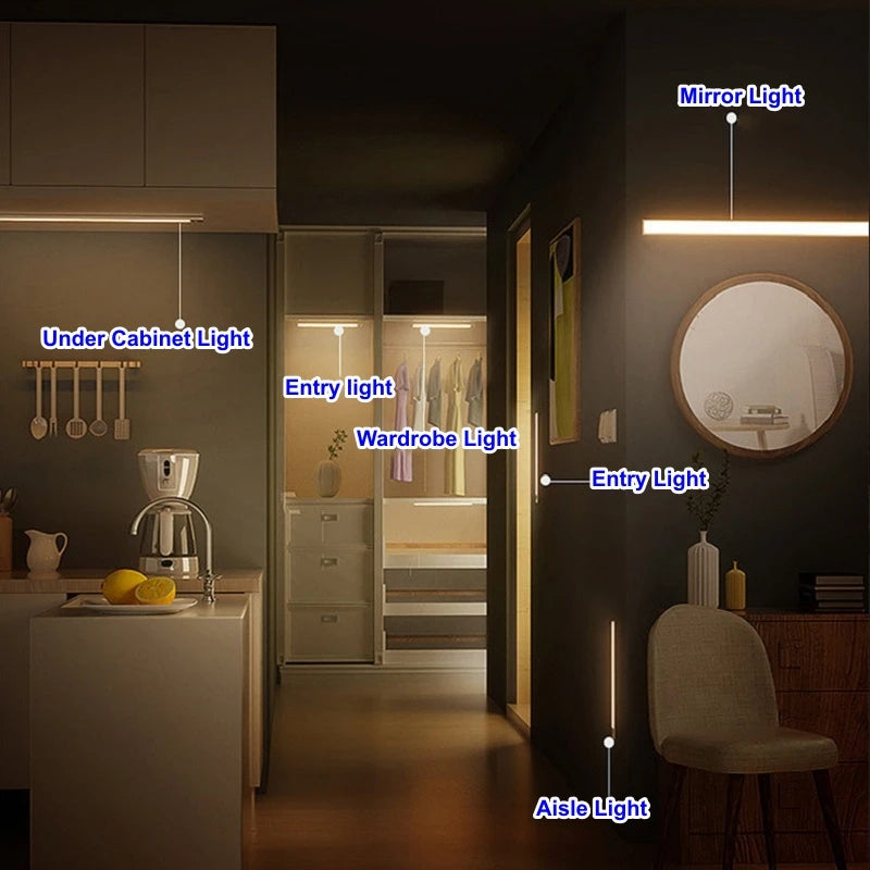 Luz nocturna LED inalámbrica Xiaomi con sensor de movimiento, recargable por USB, lámpara magnética portátil