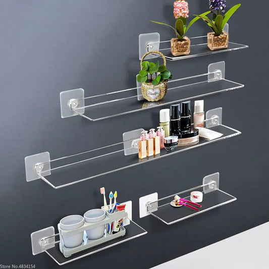 Estante de almacenamiento de acrílico transparente para pared 20-50cm