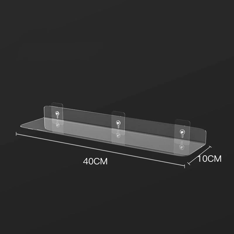 Estante de almacenamiento de acrílico transparente para pared 20-50cm