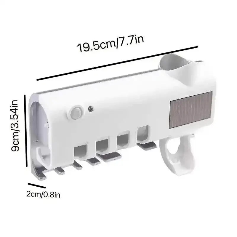 Portacepillos de dientes de pared con luz solar ultravioleta