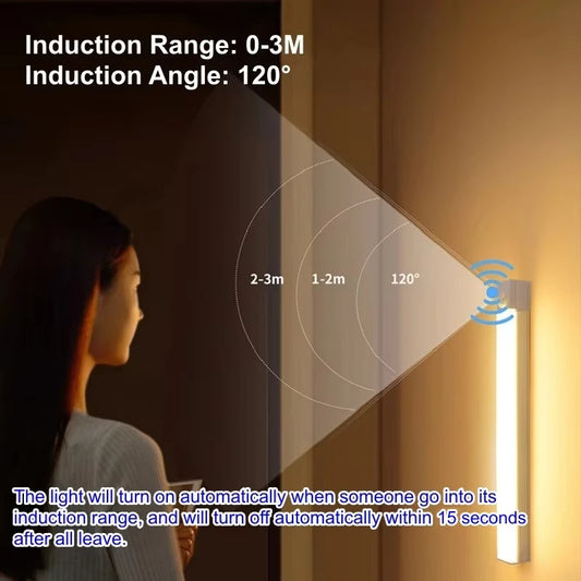 Luz nocturna LED inalámbrica Xiaomi con sensor de movimiento, recargable por USB, lámpara magnética portátil