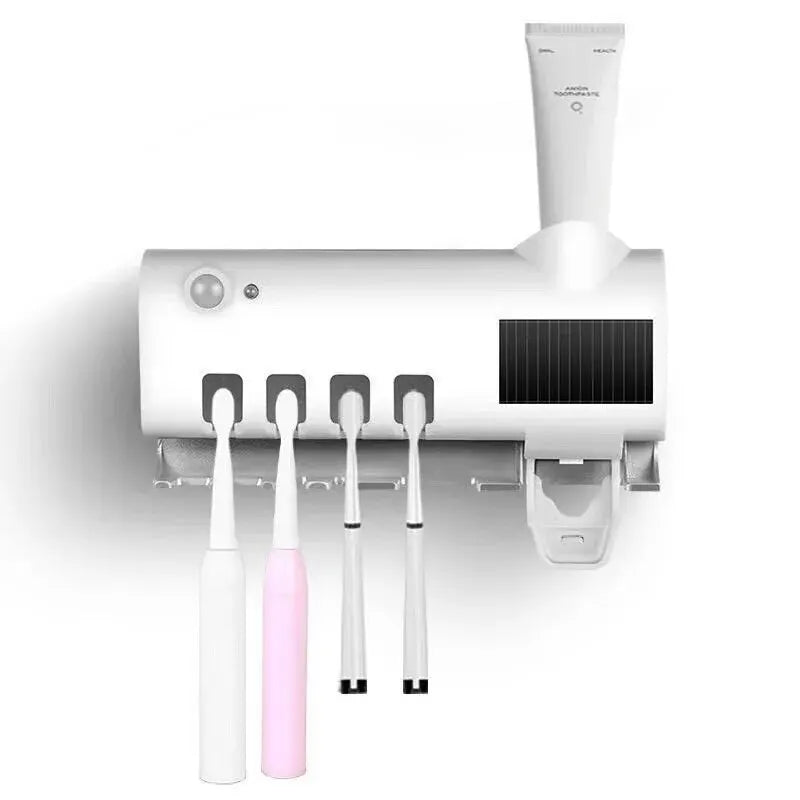 Portacepillos de dientes de pared con luz solar ultravioleta