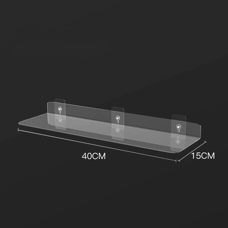 Estante de almacenamiento de acrílico transparente para pared 20-50cm