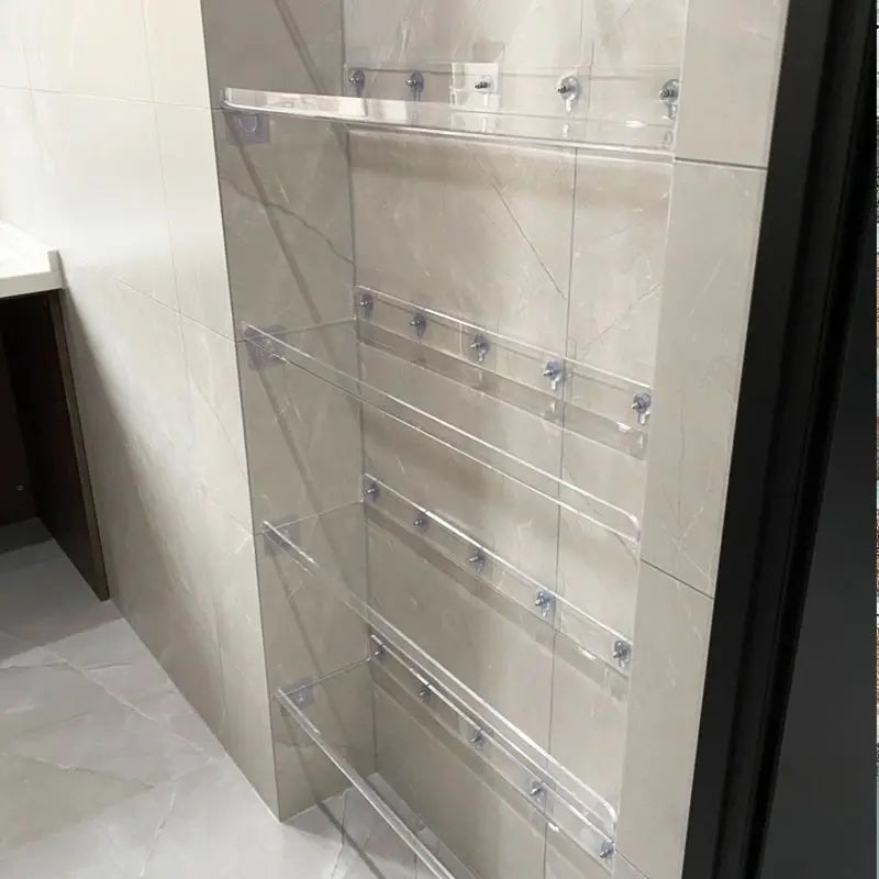 Estante de almacenamiento de acrílico transparente para pared 20-50cm