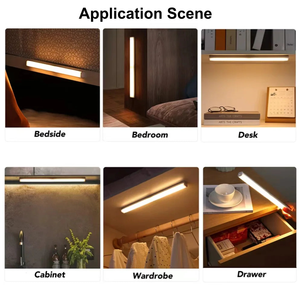 Luz nocturna LED inalámbrica Xiaomi con sensor de movimiento, recargable por USB, lámpara magnética portátil