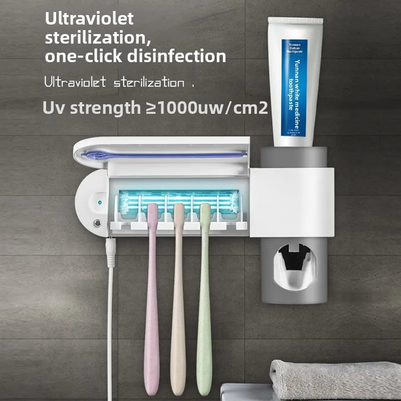 Portacepillos de dientes de pared con luz solar ultravioleta