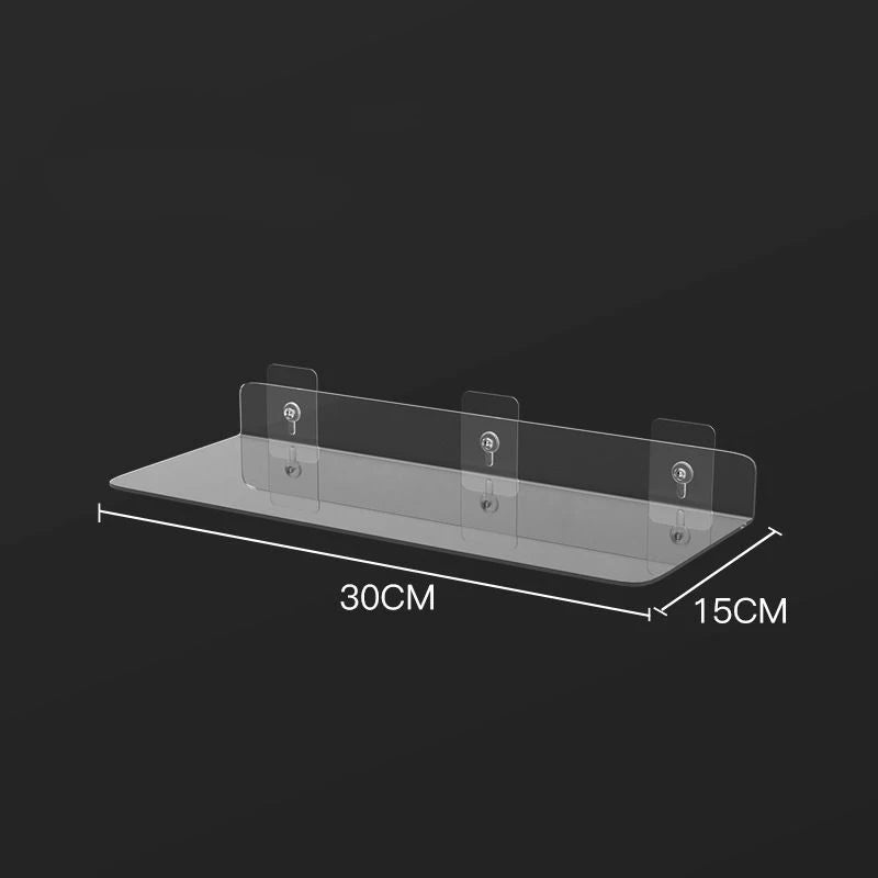 Estante de almacenamiento de acrílico transparente para pared 20-50cm