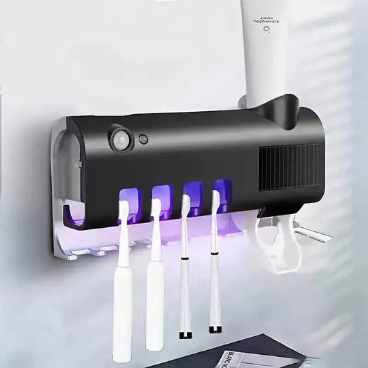 Portacepillos de dientes de pared con luz solar ultravioleta