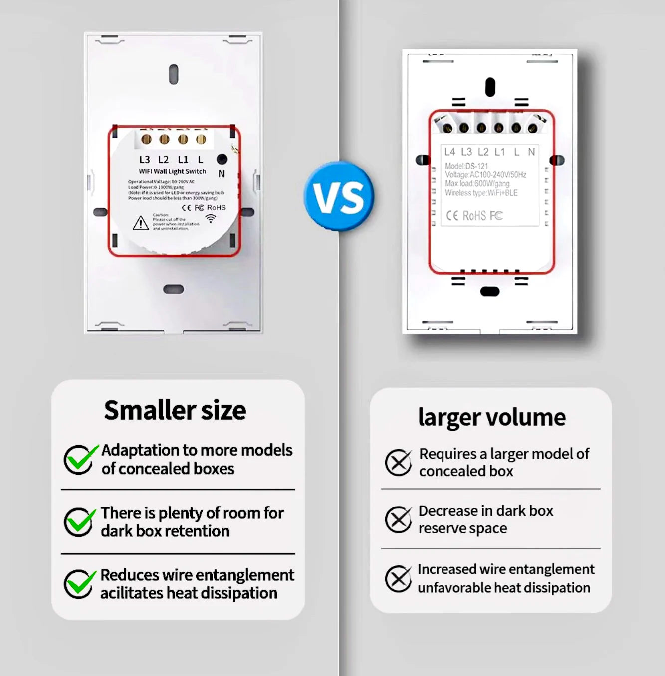 Interruptor de pared inteligente Tuya US WiFi RF433, 1/2/3 entradas, sin cable neutro, sensor táctil, interruptores de luz LED, hogar inteligente, Alexa y Google Home