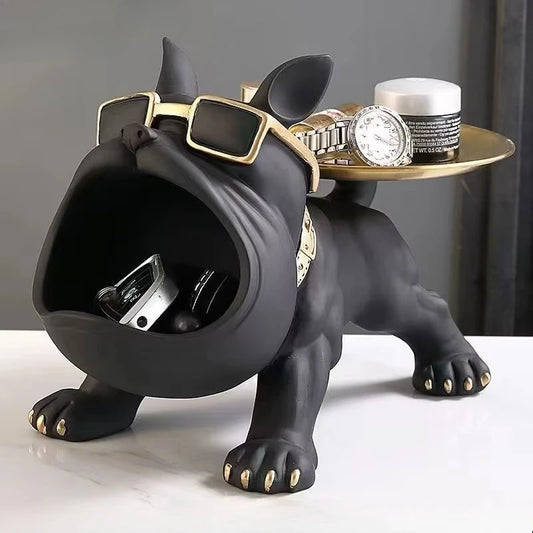 Figura de bulldog de 30 cm para decoración del hogar